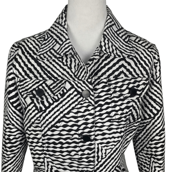 Ruby Rd Geometric Print Button Up Jacket Size 12 - Picture 2 of 8